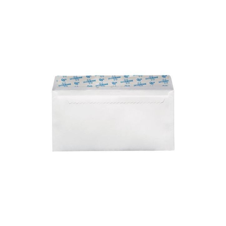 Boîte de 500 enveloppes blanches DL 110x220 90g/m²  bande de protection 10693 LA COURONNE