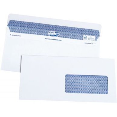 Achetez Boîte de 100 enveloppes blanches DL+ 112x225 90g/m² fenêtre 45x100 SECURE autocollante 50..