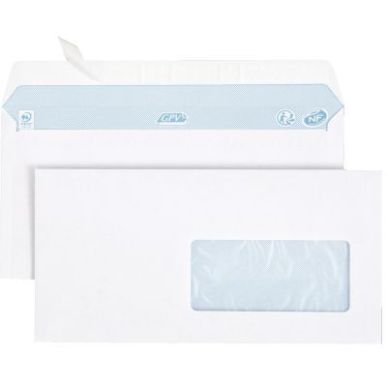 Achetez Boîte de 500 enveloppes blanches DL 110x220 80g/m² fenêtre 45x100 bande de protection 131..