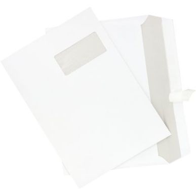 Achetez Boite de 250 enveloppes blanches C4 229x324 90g/m² fenêtre 50x105 bande de protection 7569..