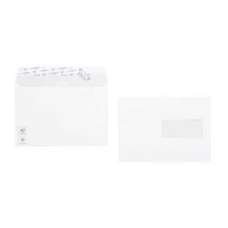 Achetez Boîte de 500 enveloppes vélin blanches C5 162x229 90g/m² fenêtre 45x100 bande de protect..