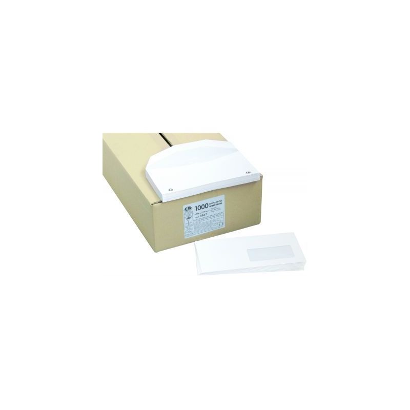 Achetez Boîte de 1000 enveloppes blanches 114x229 80g/m² fenêtre 45x100 de mise sous pli automati..
