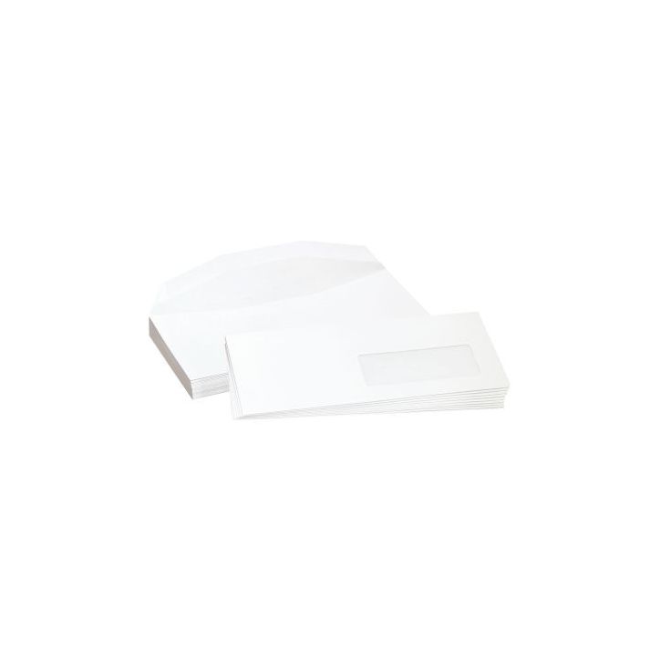 Boite de 1000 enveloppes blanches 162xx229mm 80g mécanisables fenêtre 45x100mm 1561 LA COURONNE