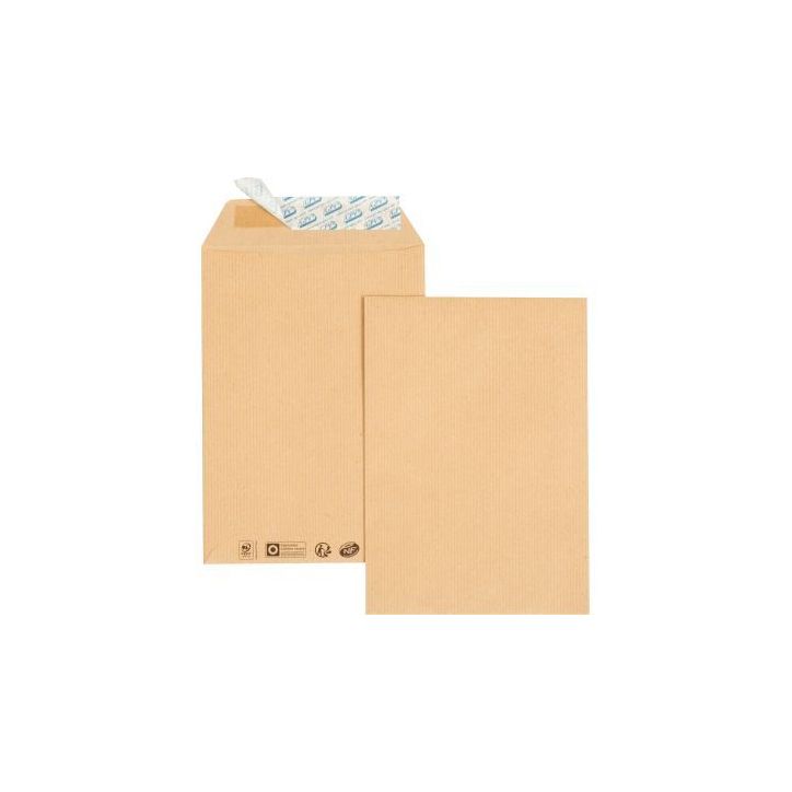 Paquet de 50 pochettes kraft B5 176x250 85g/m² bande de protection 554