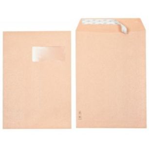 Achetez Boîte de 250 sacs Kraft, 90 grammes en format 23X32, avec une fenêtre de 50mm, bande silic..