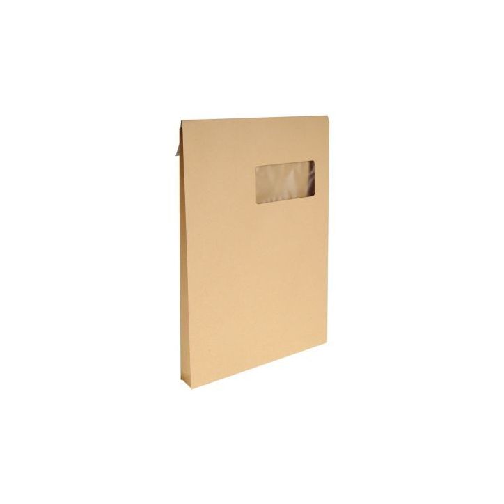 BONG Paquet de 50 pochettes kraft Milleraies auto-adhésives 120g 3 soufflets 229x324mm C4 fenêtre 50x110