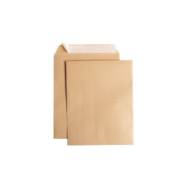 Boîte de 250 pochettes kraft armé 260x330 130g/m² bande de protection 1761 LA COURONNE