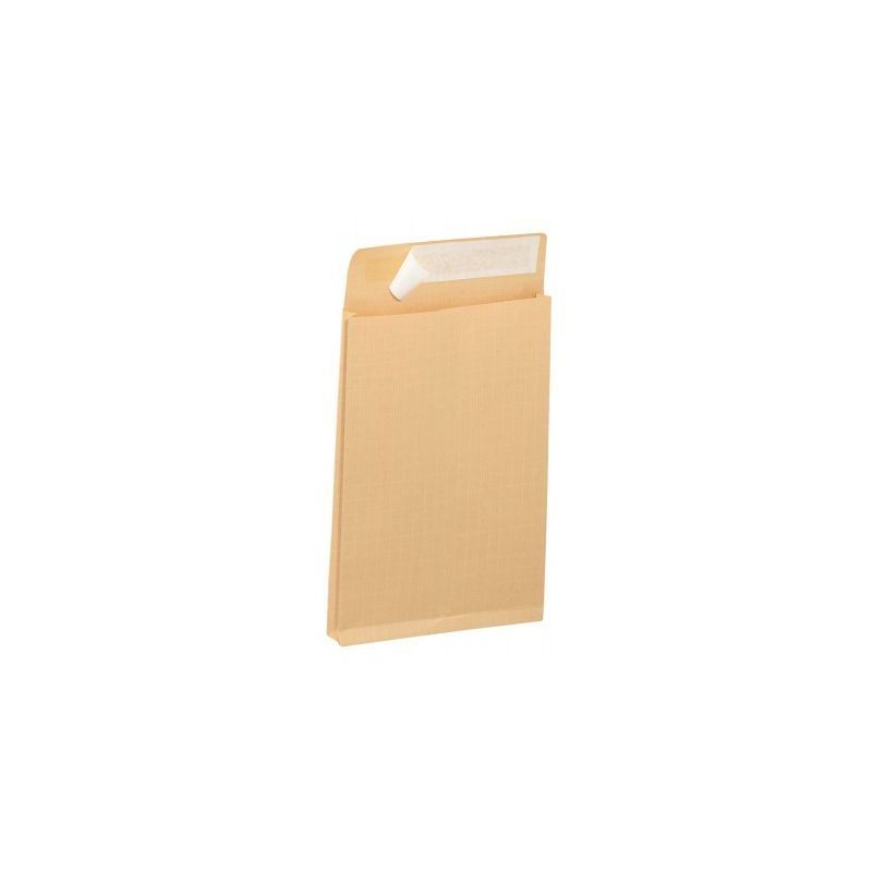 Achetez Paquet de 50 pochettes kraft armé brun 3 soufflets 260x330 130g/m² bande de protection 501..