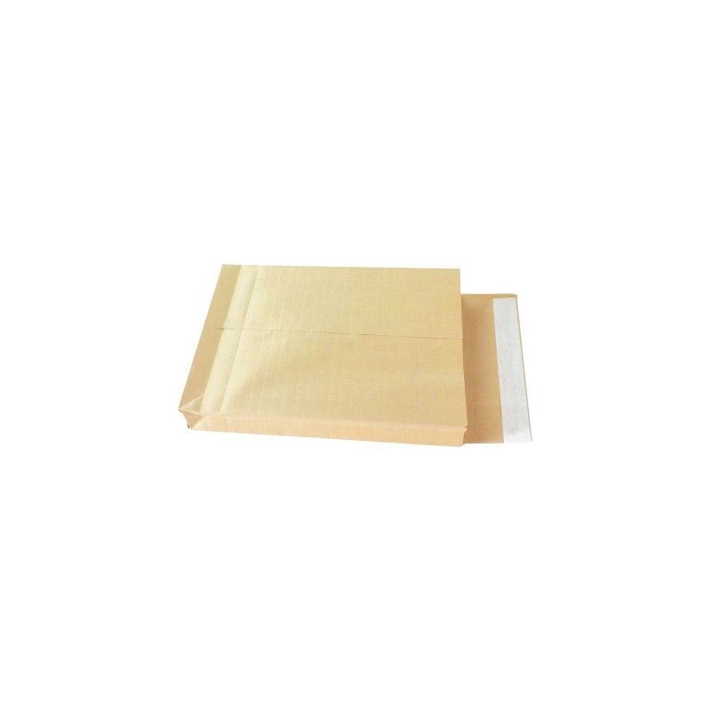 Achetez Paquet de 50 pochettes kraft armé brun 3 soufflets 260x330 120g/m² bande de protection 501..
