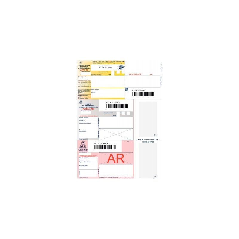 Achetez Boite de 1000 imprimés recommandés avec accusé de réception et code barre 3458 pas cher .. Achetez Boite de 1000 imprimés recommandés avec accusé de réception et code barre 3458 pas cher ..