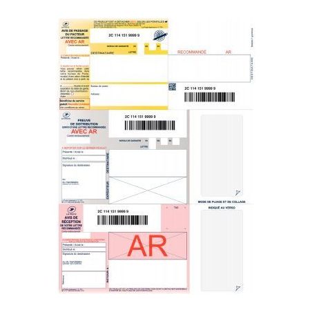 Achetez Boite de 1000 imprimés recommandés avec accusé de réception et code barre 3458 pas cher ..
