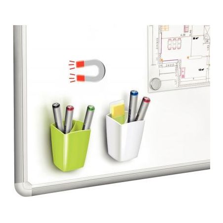 Achetez CEP Pot à crayons et feutres, magnétique, 2 compartiments, coloris Blanc. Dim L7,8 x H9,..