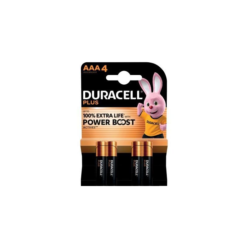 Achetez Blister 4 piles 1.5V PLUS POWERBOOST AAA / LR03 / MN2400 5000394176645 DURACELL pas cher sur..