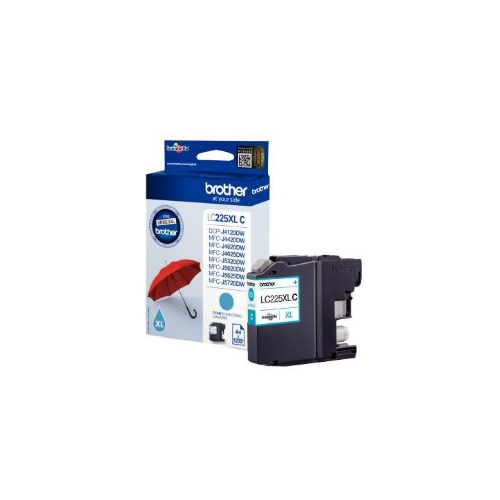 Cartouche jet d'encre à la marque Brother LC225 cyan haute capacité Parapluie LC225XLC BROTHER