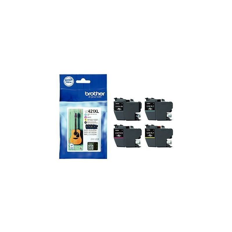 Achetez Lot de 4 cartouches encre Brother LC421XLVALBP noir cyan magenta et jaune à la marque Guita..
