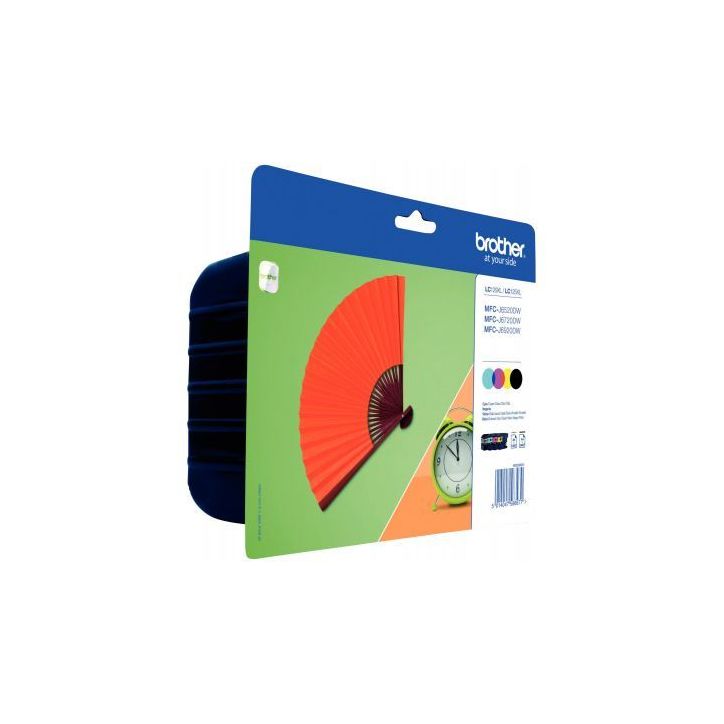 Lot de 4 cartouches jet d'encre à la marque Brother LC129XLVALBP très haute capacité noir cyan magenta et j(...)