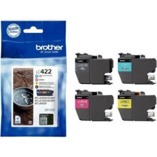 Achetez Lot de 4 cartouches d'encre Brother LC422 noir cyan magenta et jaune à la marque Boussole L..
