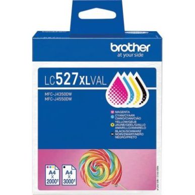 Achetez Brother SUCETTE  lot 4 cartouches encre noire, cyan, magenta, jaune authentique LC527XLVAL L..