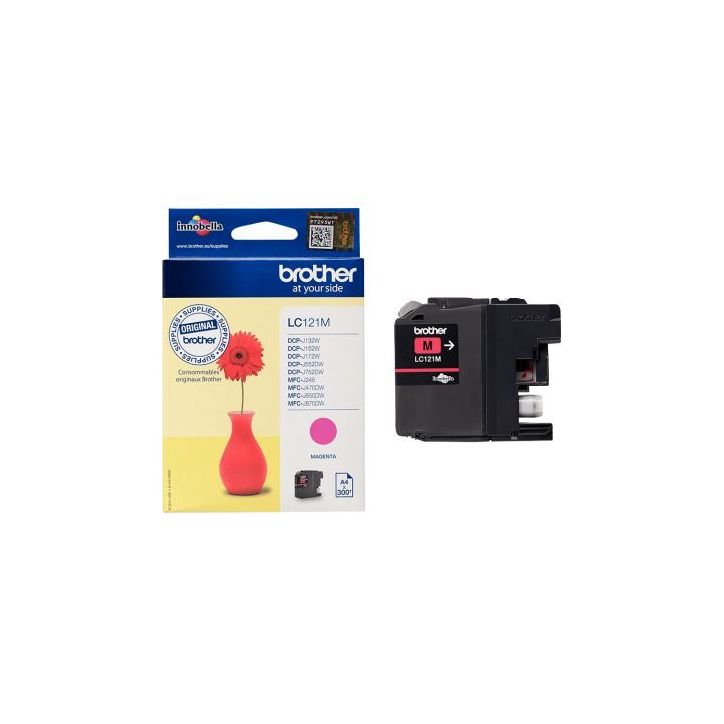 Cartouche jet d'encre à la marque Brother LC121 magenta Marguerite rouge BRSPILC121M BROTHER