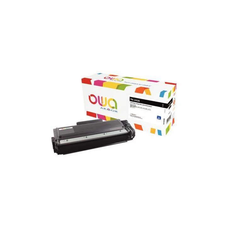 Toner laser compatible à la marque Brother TN2420 noir haute capacité K18158OW OWA ARMOR