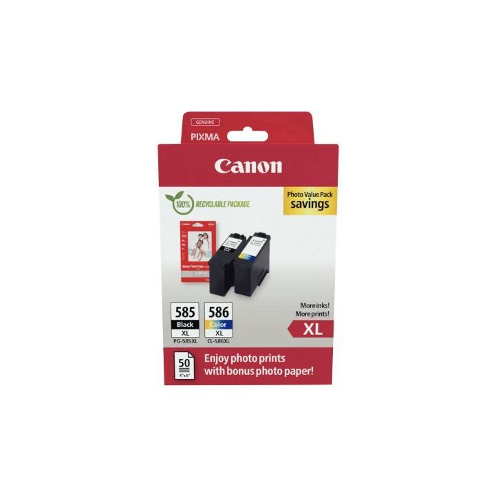 Canon 585XL/586XL lot 2 cartouches encre noir & couleurs hte capa authentique PG585XLBL/CL586XLCMJ 585XL/586XL(...)