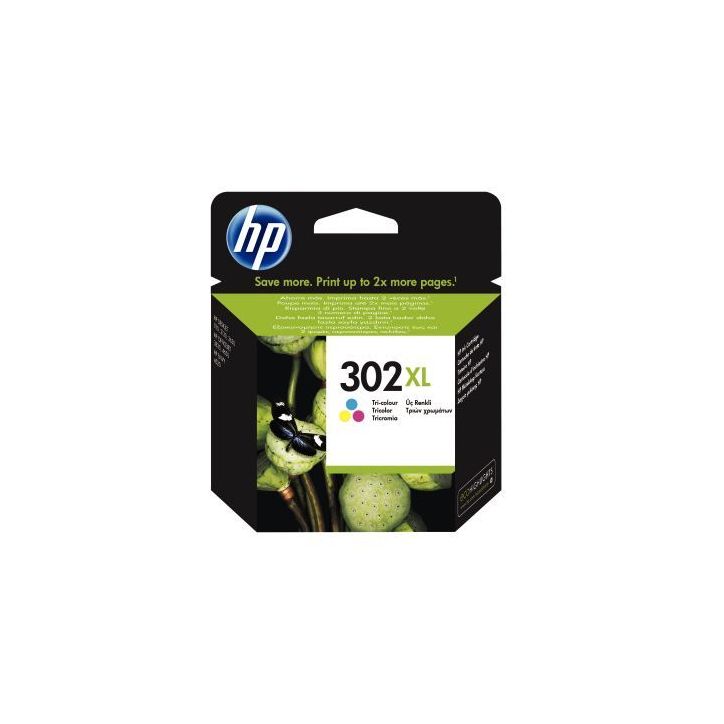 HP 302XL Cartouche d'Encre Trois Couleurs grande capacité Authentique (F6U67AE)