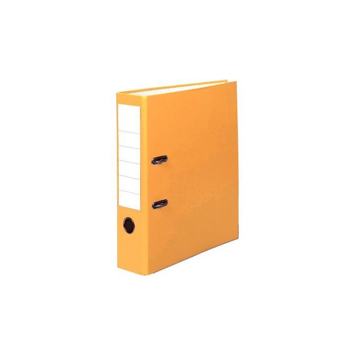 PERGAMY Classeur à  levier en polypropylène intérieur/extérieur. Dos 8cm. Format A4. Coloris Jaune