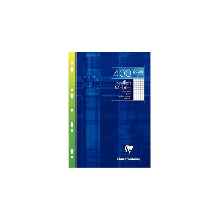 Etui 200 feuillets mobiles , 400 pages, 21x29,7 cm, 5x5, blanc 1792C CLAIREFONTAINE