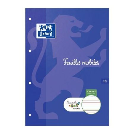 Achetez Étui de 50 feuillets mobiles perforés DYS, format A4 interligne 3 mm 400185645 SERPODILE p..
