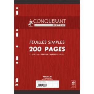 Achetez Paquet de 100 feuillets mobiles perforés, format A4, papier 90g recyclé, seyès 400157174 ..