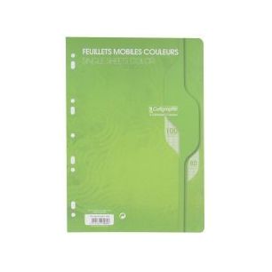 Achetez Sachet de 50 feuillets mobiles (100 pages) format 21x29,7cm séyès 80g coloris vert 7965C p..
