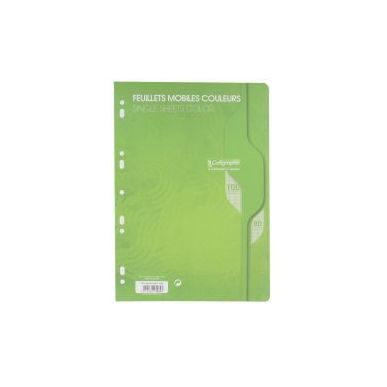 Achetez Sachet de 50 feuillets mobiles (100 pages) format 21x29,7cm séyès 80g coloris vert 7965C p..
