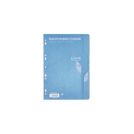 Achetez Sachet de 50 feuillets mobiles (100 pages) format 21x29,7cm séyès 80g coloris bleu 7962C p..