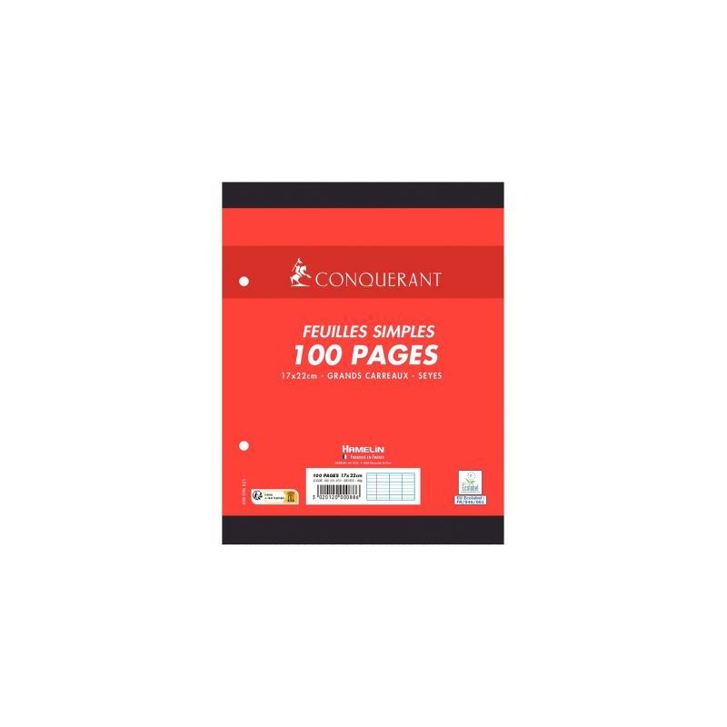 Achetez Sachet de 50 feuillets mobiles format 17x22 cm, seyès, papier 90g blanc 100101970 HAMELIN p.. Achetez Sachet de 50 feuillets mobiles format 17x22 cm, seyès, papier 90g blanc 100101970 HAMELIN p..