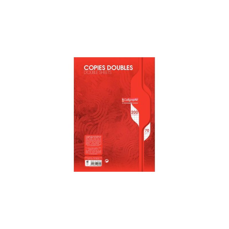 Achetez Sachet de 50 copies doubles (200 pages non perforées) format 21x29,7 cm quadrillé 5x5 70g .. Achetez Sachet de 50 copies doubles (200 pages non perforées) format 21x29,7 cm quadrillé 5x5 70g ..