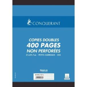 Achetez Sachet de 100 copies doubles non perforées format A4 (21 x 29,7 cm) quadrillé 5x5 70 g 100..