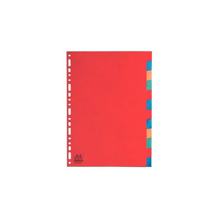 Jeu de 12 intercalaires à  touches neutres en carte recyclée 220g format A4 2012E EXACOMPTA