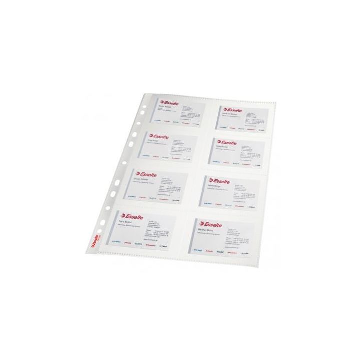 Paquet de 10 pochettes perforées en polypropylène format A4, 16 cartes de visite par pochette 78930 ESSELTE