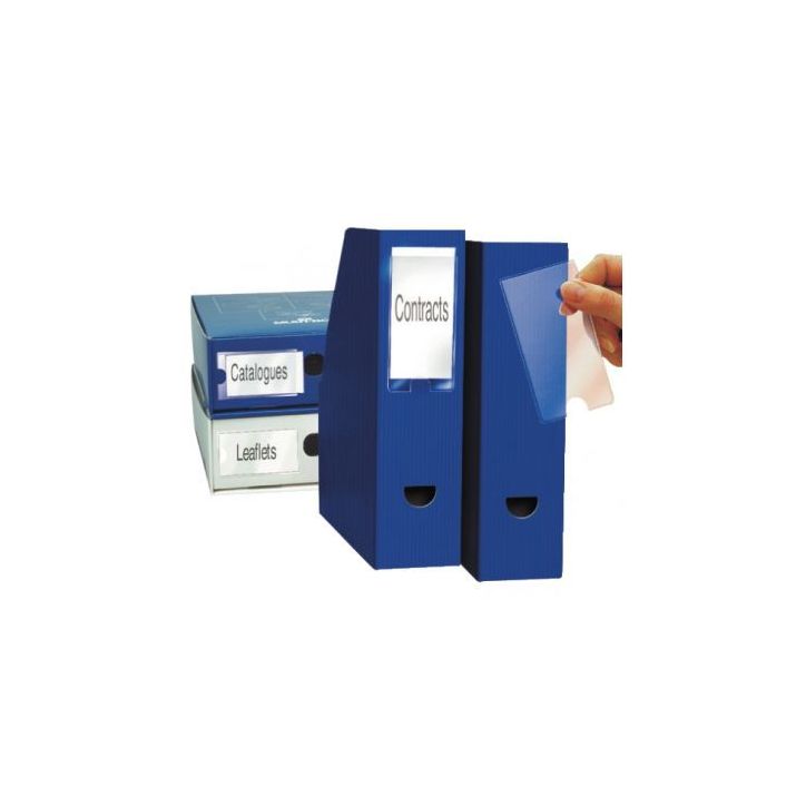 Blister de 6 porte-étiquettes adhésives en polypropylène format 55x150 mm 10340 3L