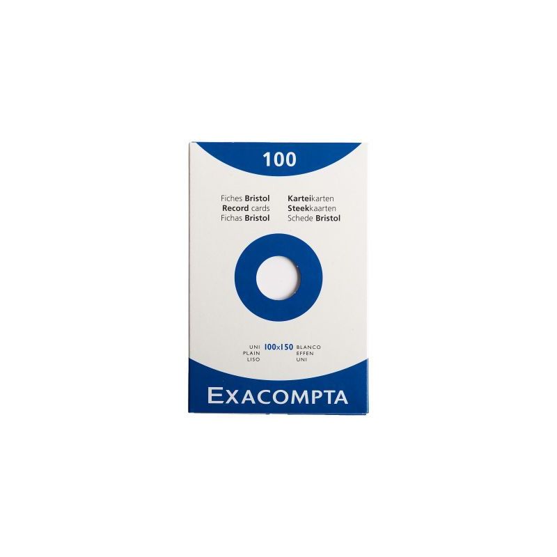 Achetez Boîte de 100 fiches bristol non perforées carte forte 205 g uni blanc 10 x 15 cm 13302E EX..