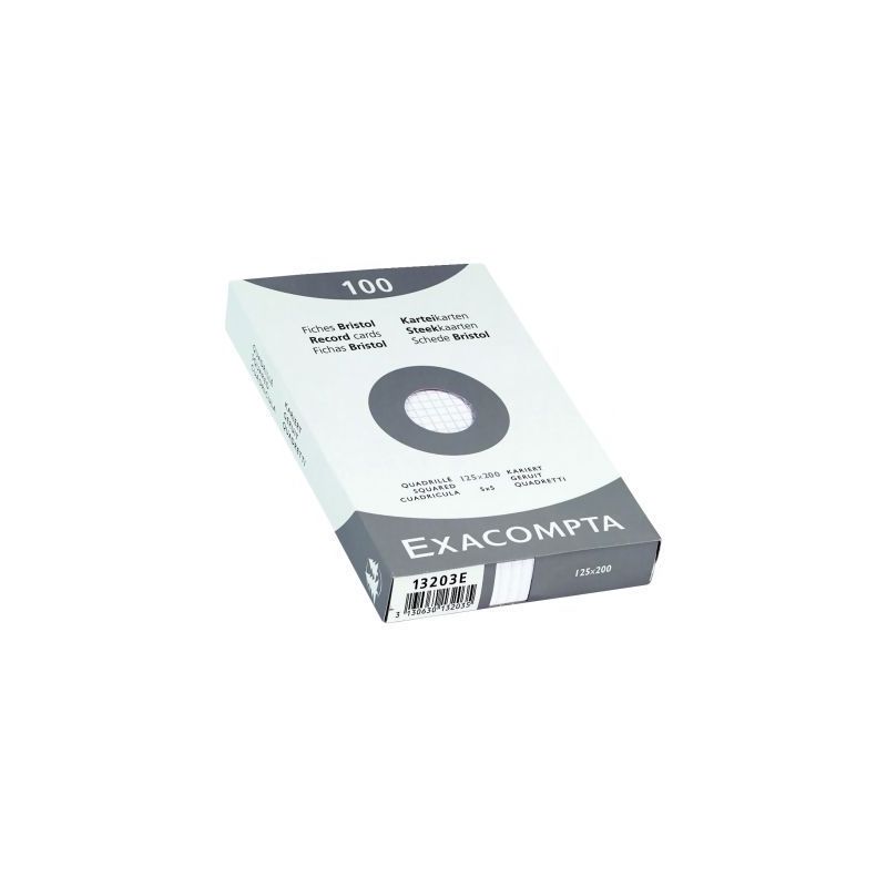 Achetez EXACOMPTA Etui de 100 fiches bristol non perforées 125X200mm quadrillées 5x5 Blanc pas che.. Achetez EXACOMPTA Etui de 100 fiches bristol non perforées 125X200mm quadrillées 5x5 Blanc pas che..