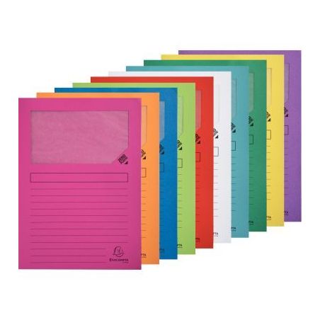 Achetez PERGAMY Paquet 100 pochettes coin en carte 120g avec fenêtre. Dimensions 22 x 31 cm. Colori..