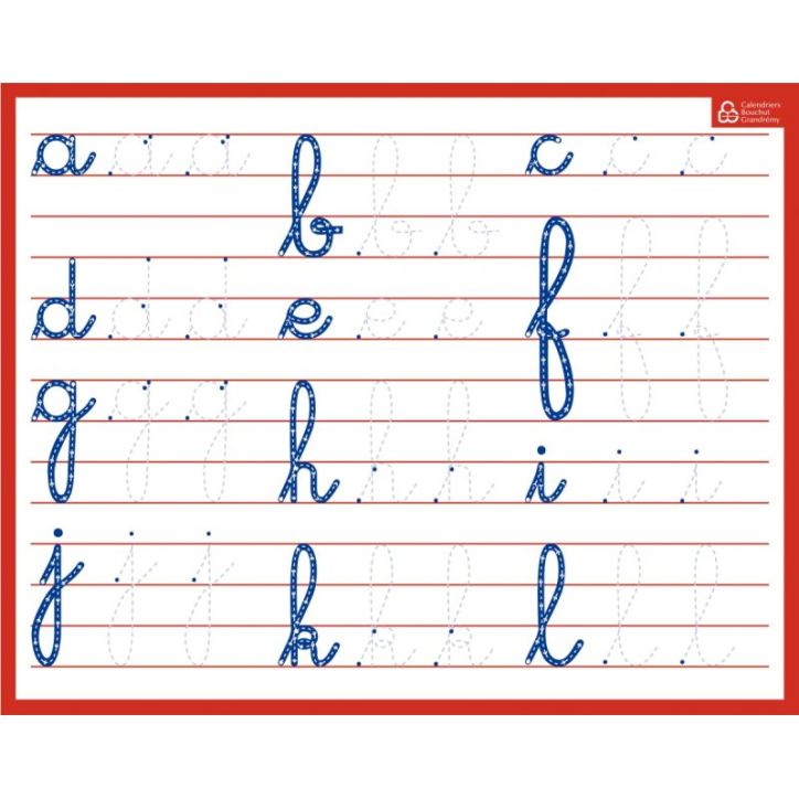Ardoise effaçable à  sec minuscules/cursives PAPARDOISEMINCURS