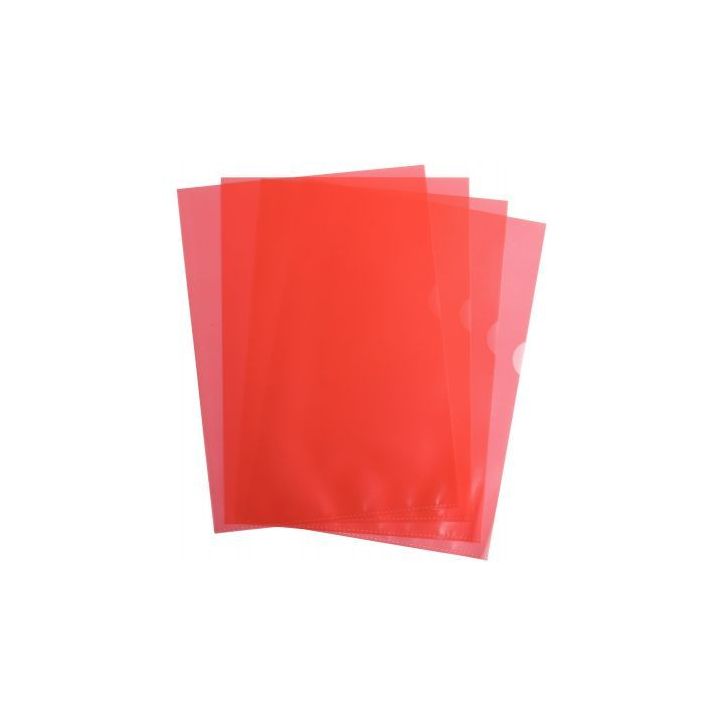 Boîte de 100 pochettes coin en polypropylène grainé 9/100 ème format 21x29,7 cm  rouge 100745266