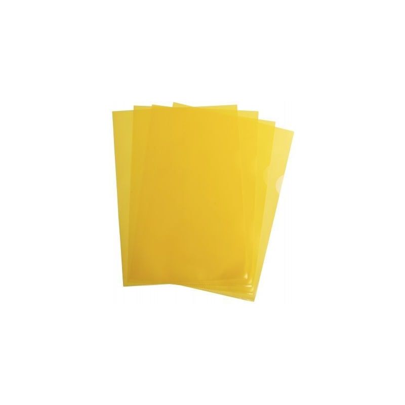 Achetez Boîte de 100 pochettes coin en polypropylène grainé 9/100 ème format 21x29,7 cm  jaune 1..