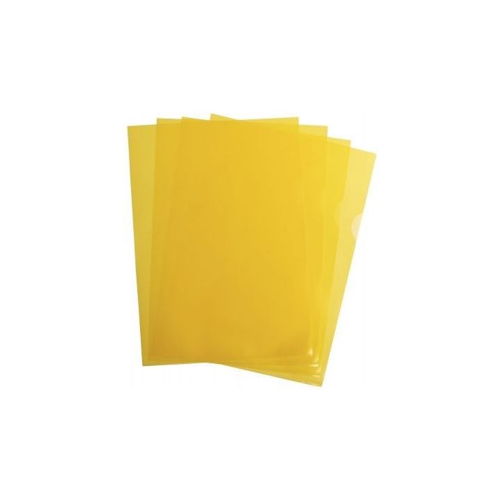 Boîte de 100 pochettes coin en polypropylène grainé 9/100 ème format 21x29,7 cm  jaune 100745321