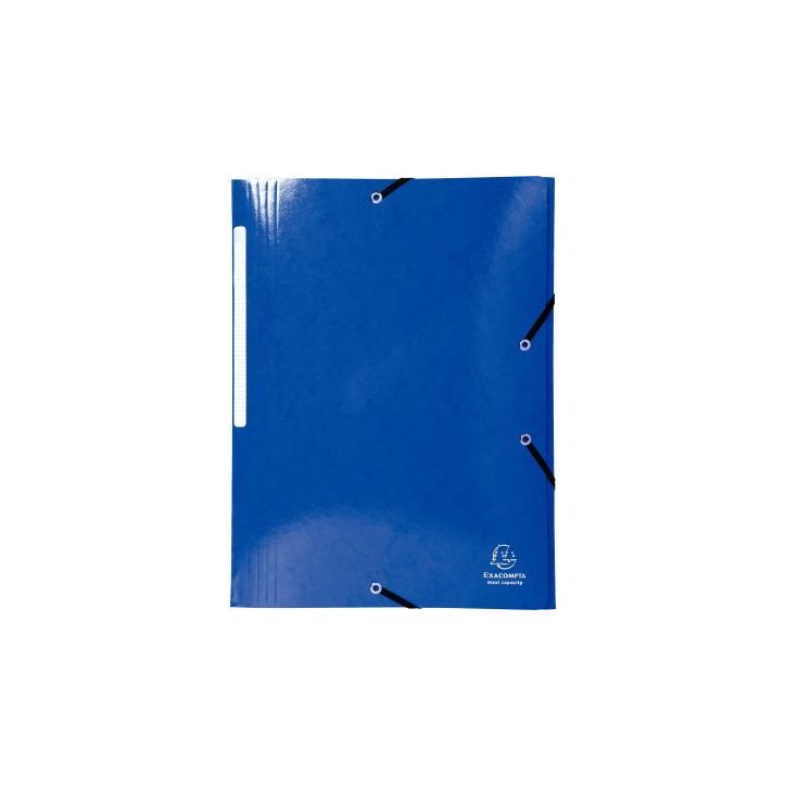 Chemise 3 rabats à élastiques en carte lustrée 425g, bleu foncé 55832E IDERAMA EXACOMPTA