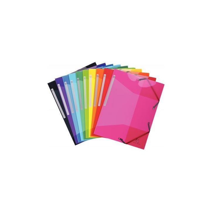 Lot de 10 chemises 3 rabats + élastiques en polypropylène IDERAMA PP 55670E IDERAMA EXACOMPTA