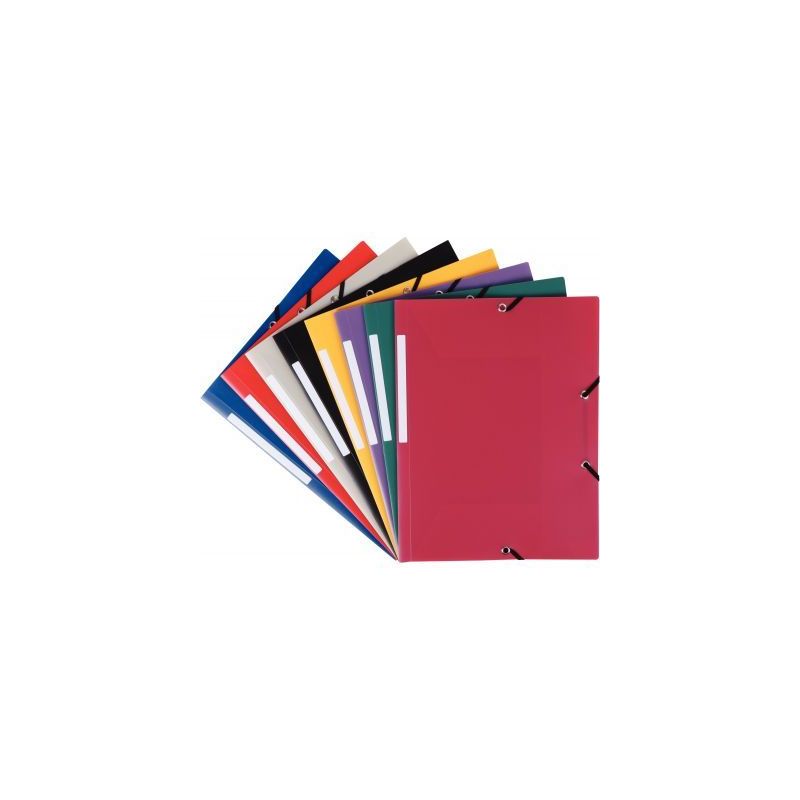 Achetez Carton de 50 chemises 3 rabats à élastiques en polypropylène opaque 4/10ème, format 24x3..