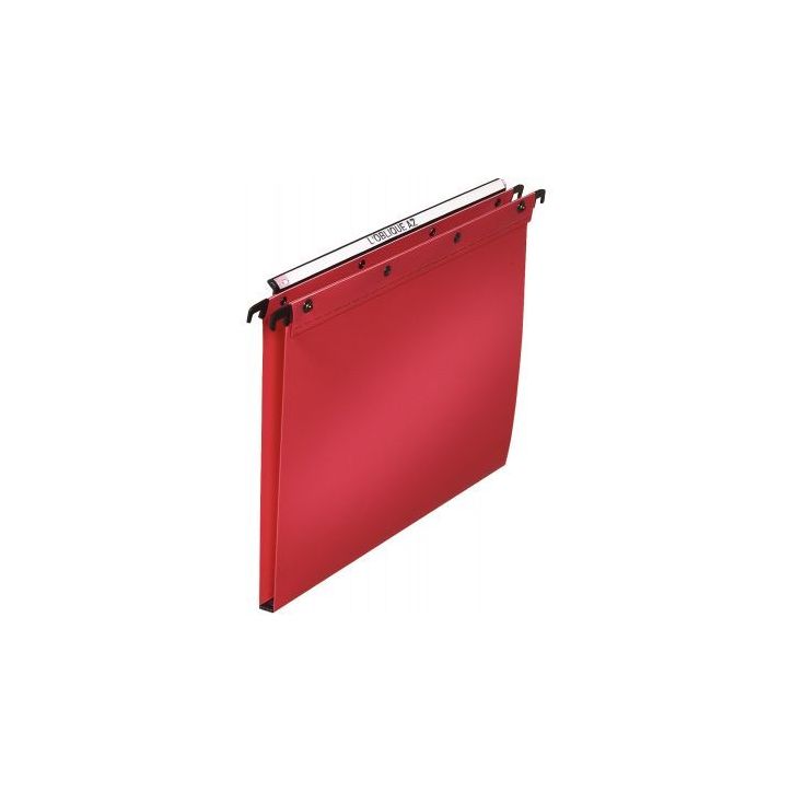 Paquet de 10 dossiers suspendus pour tiroirs en polypropylène dos 15 mm coloris rouge 100330386 HAMELIN